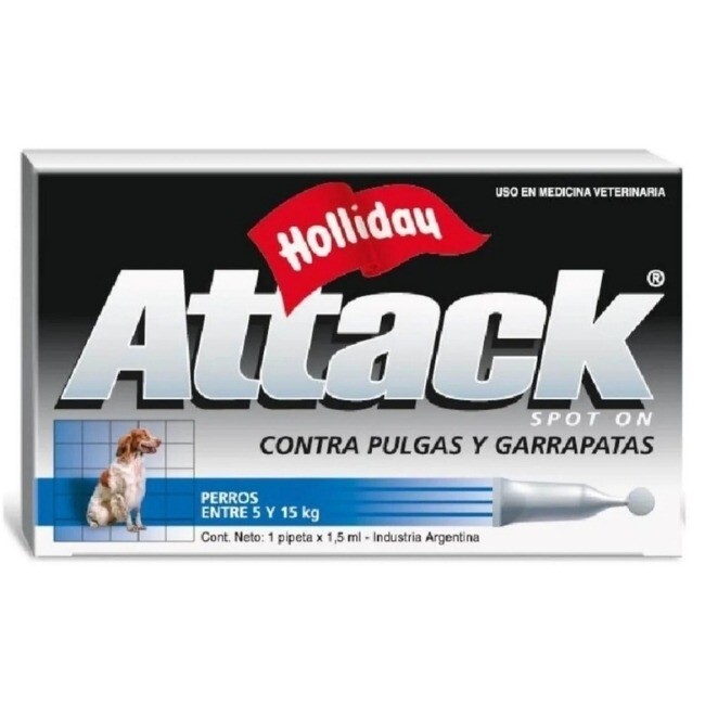 Antipulgas Attack 5 a 15 kg Para Perros