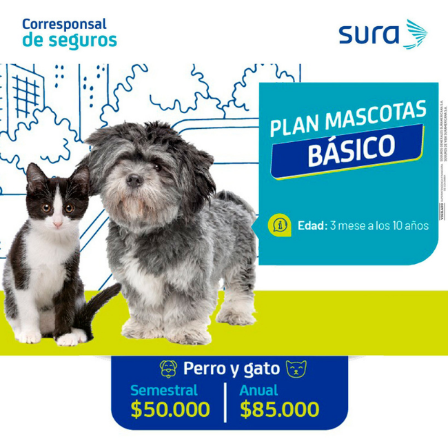 Plan Mascotas Básico - Seguros Sura